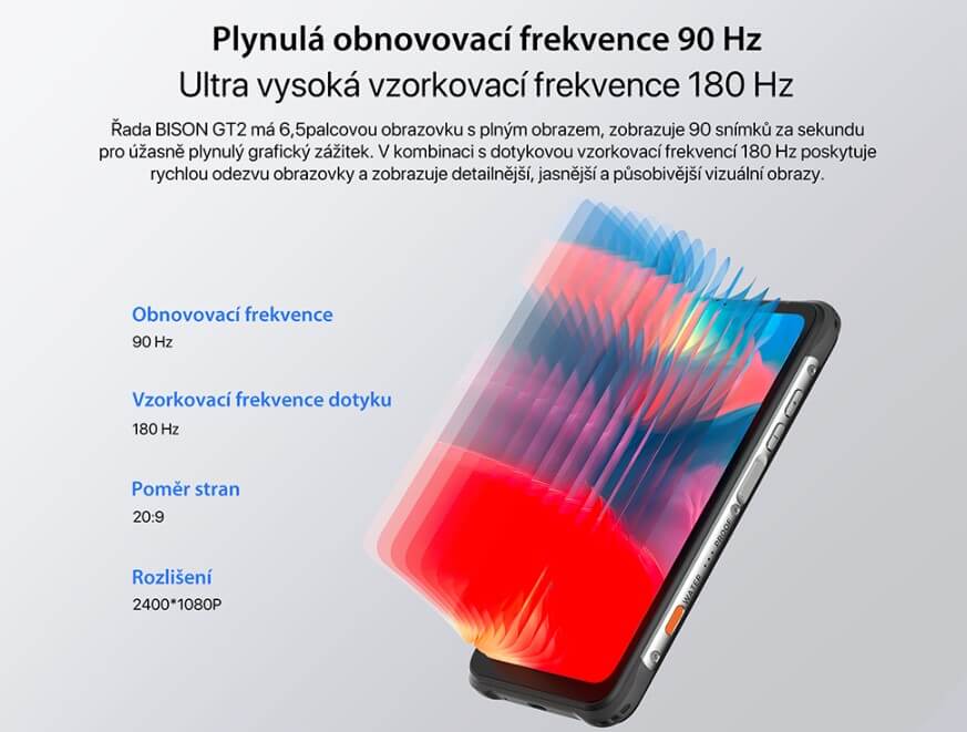 UMIDIGI BISON GT2 Pro - parametry displeje